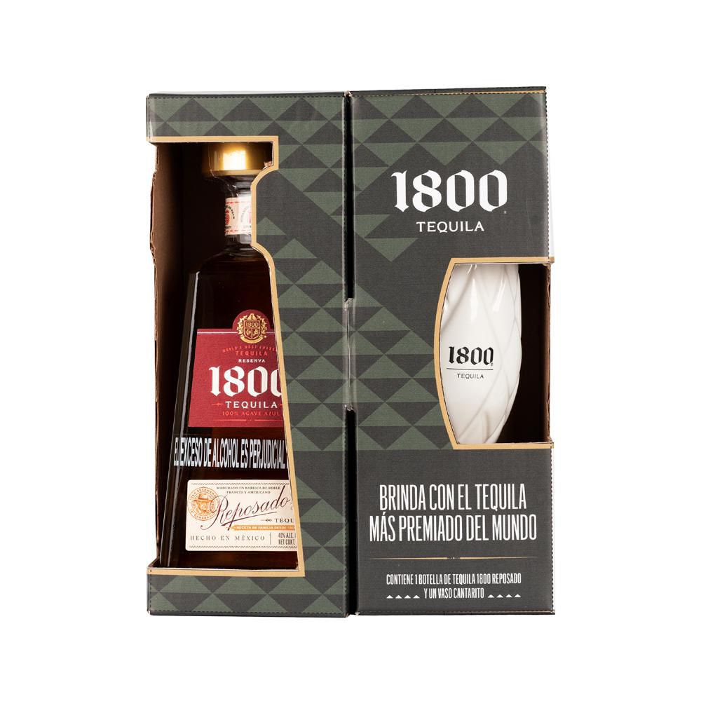 Tequila 1800 100% agave azul + 1 vaso regalo  (750  ml) img #1