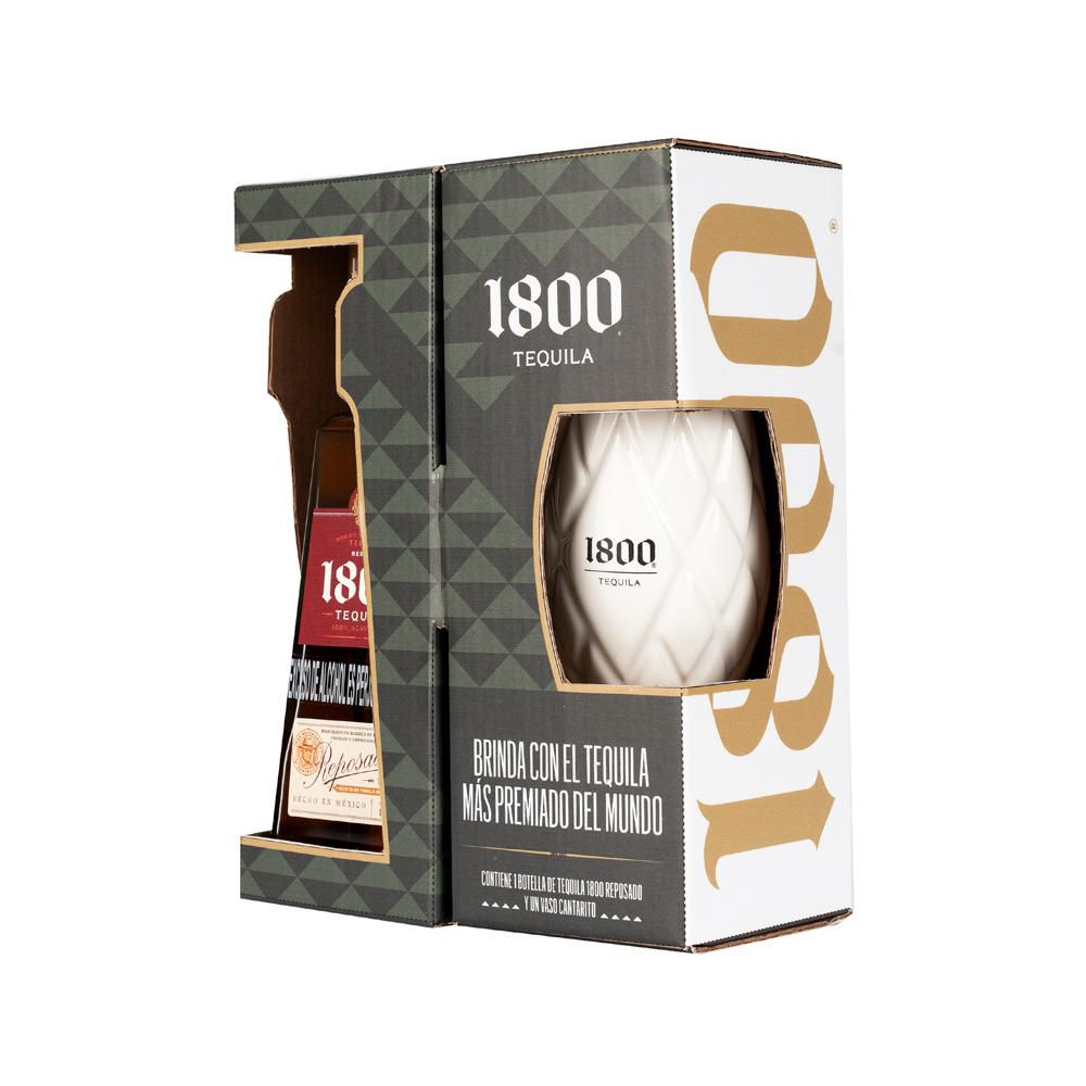 Tequila 1800 100% agave azul + 1 vaso regalo  (750  ml) img #2