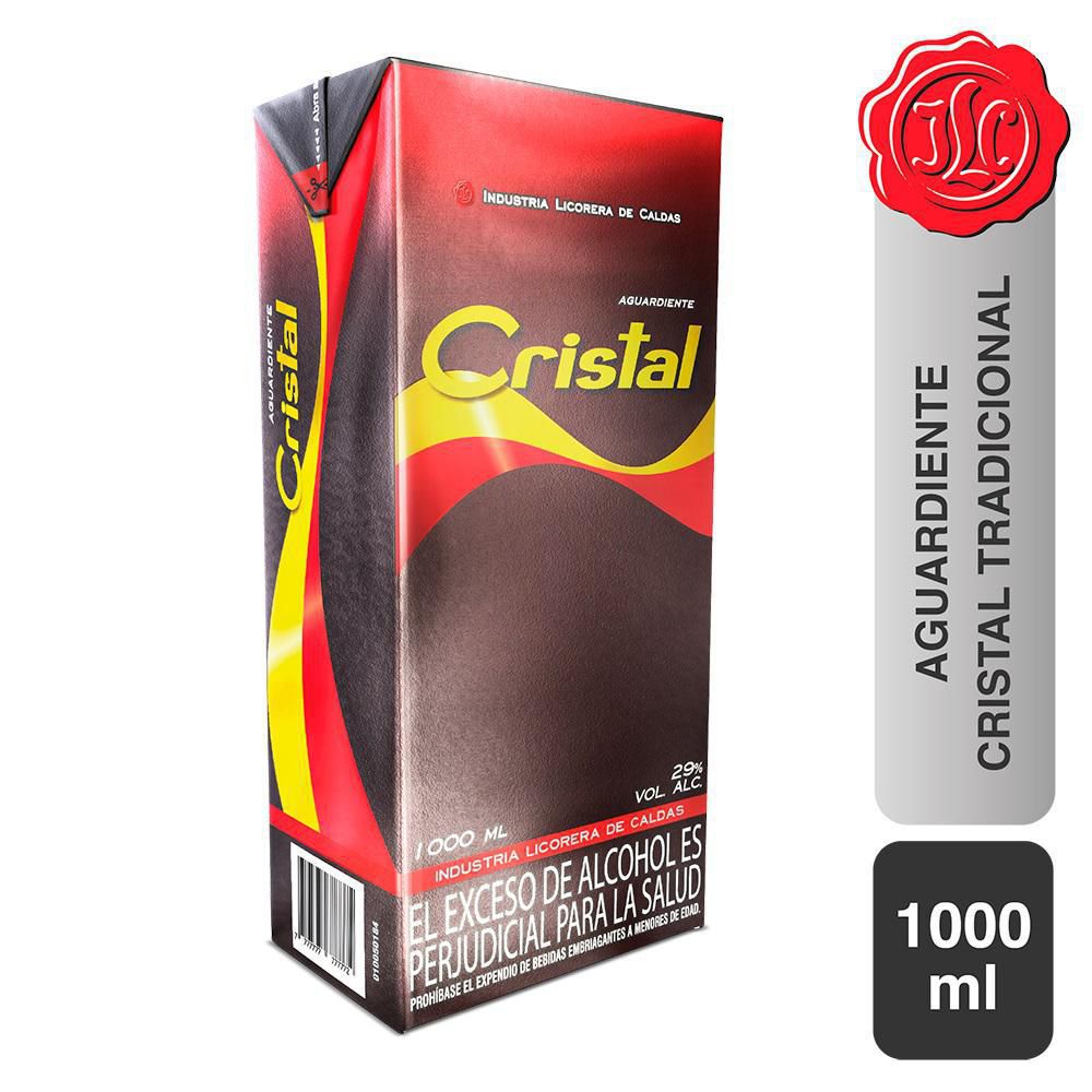 Aguardiente CRISTAL tradicional caja (1000  ml) img #1