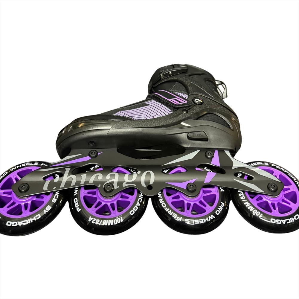 Patines En Línea Semiprofesionales Bota Blanda Talla L 37 40 Morado Tipo Panel img #3