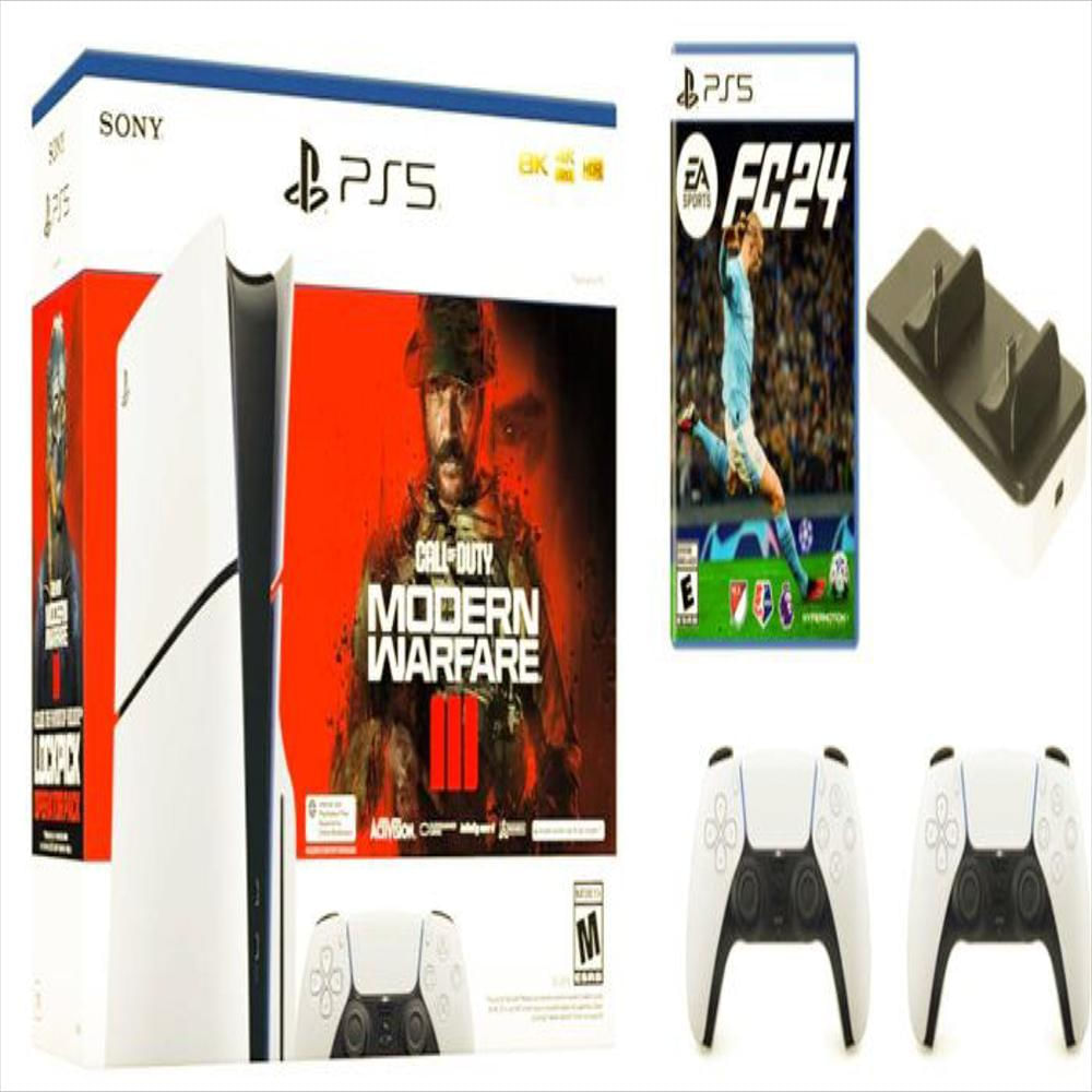 Consola Ps5 Call Of Duty Modern Warfare Slim 1 Tera + 2 Controles + Fc 24 + Cargador Dobe img #1