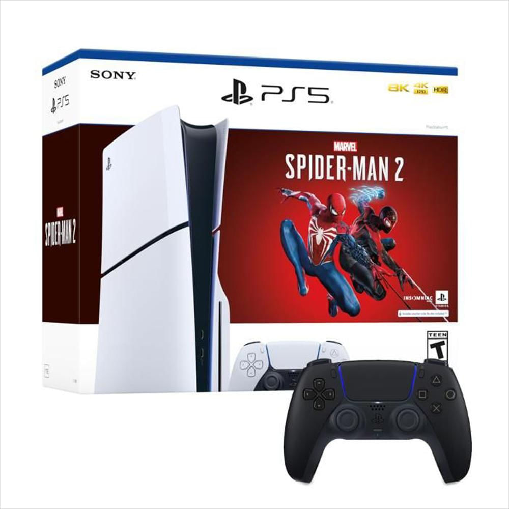 Consola Playstation 5 1 Tb Slim Ps5 Version Spiderman + 2 Controles (Blanco Y Negro) img #1