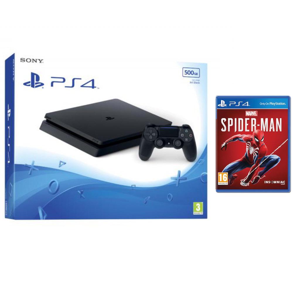 Combo Consola Ps4 Slim 500Gb Negra + Juego Spiderman img #1