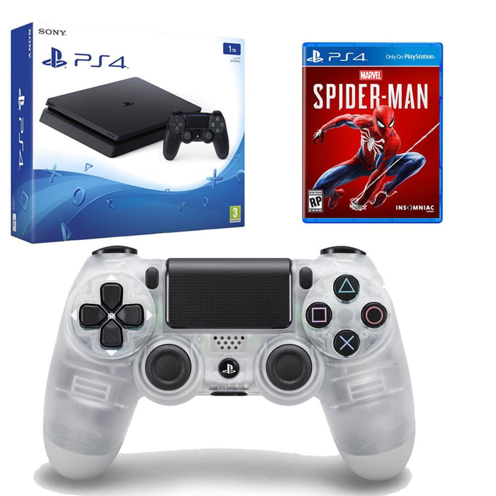 Consola Ps4 Slim 1T + Control Cristal + Spiderman img #1
