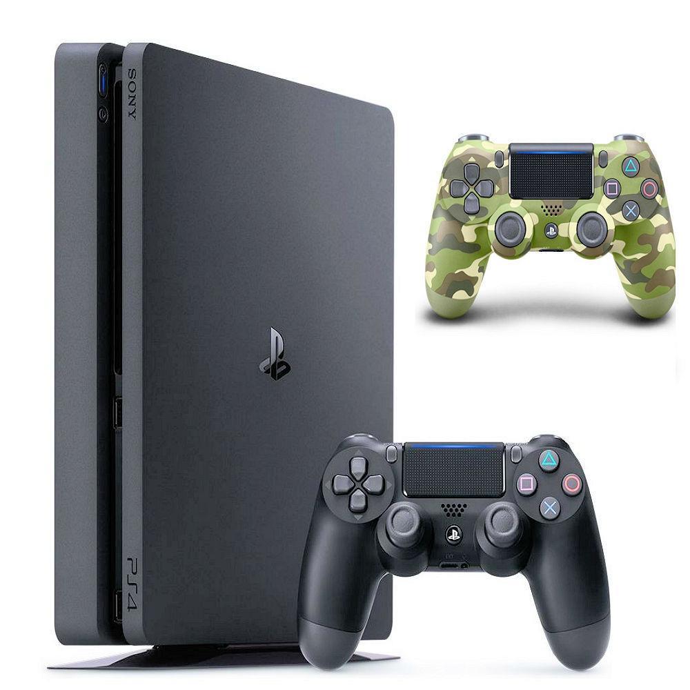 Ps4 Slim 1 Tb + Control Negro V2 + Control Camuflado V2 img #1