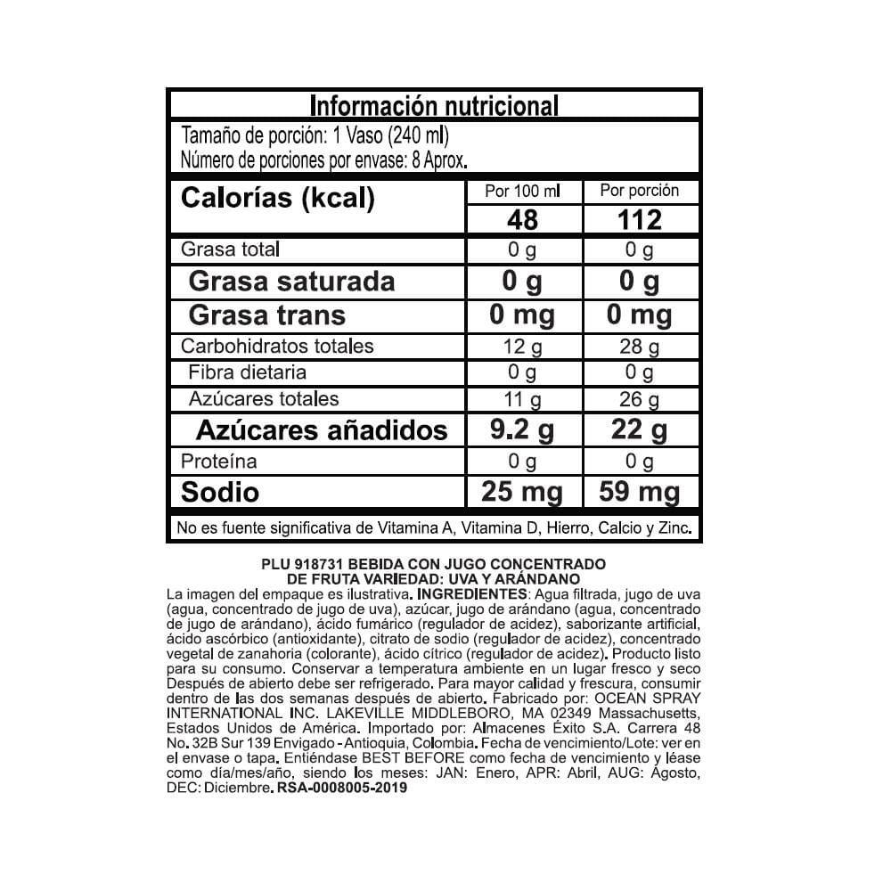 Bebida OCEAN SPRAY Arándano  Uva (1890  ml) img #2