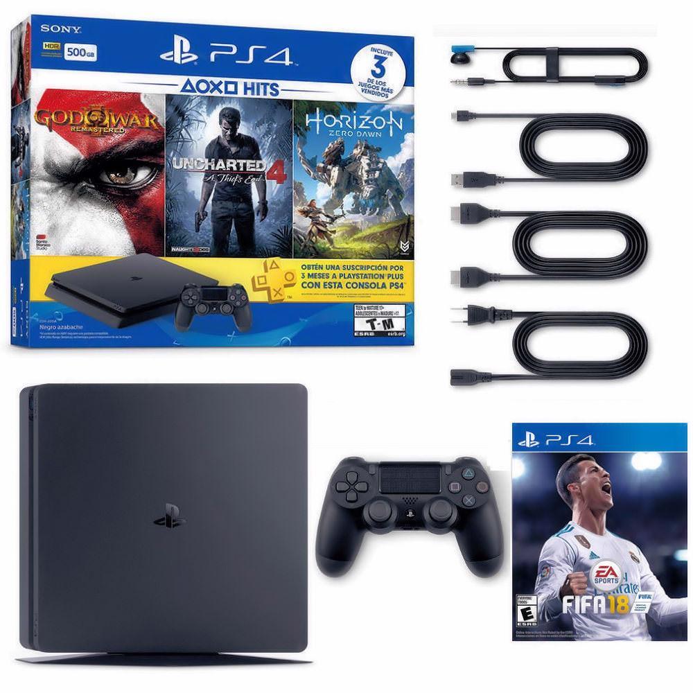 Ps4 Hits Slim 500 Gb + Fifa 18 + 3 Juegos + Psn 3 Meses img #2