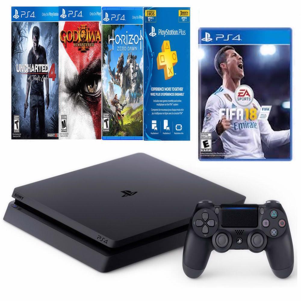 Consola Ps4 Slim 1Tb + Fifa 18 + 3 Juegos + Psn 3 Meses img #1