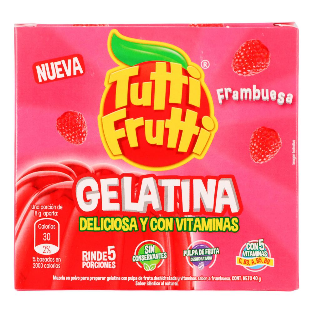 Gelatina En Polvo TUTTI FRUTTI Frambuesa (40  gr) img #1