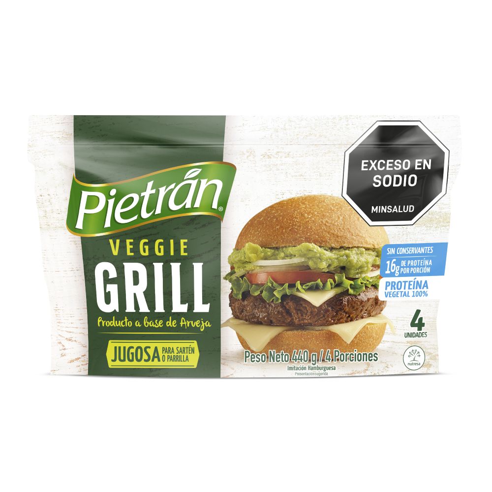 Carne hamburguesa PIETRAN veggie grill a base de arveja (440  gr) img #1