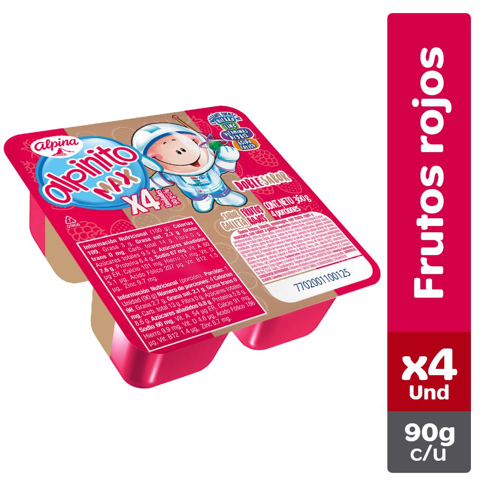 Alimento lácteo ALPINITO frutos rojos galleta x4und (360  gr) img #1