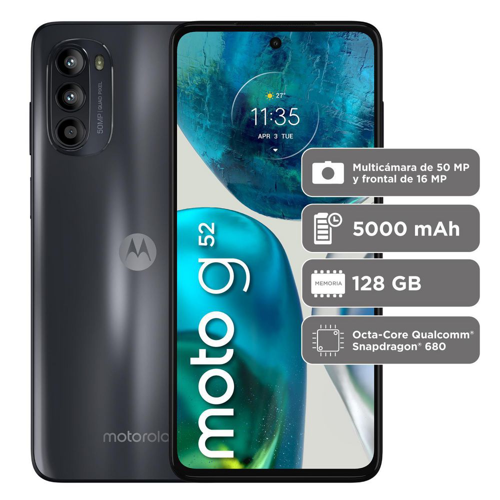 Celular MOTOROLA Moto G52 128 GB 6 GB RAM Negro img #1