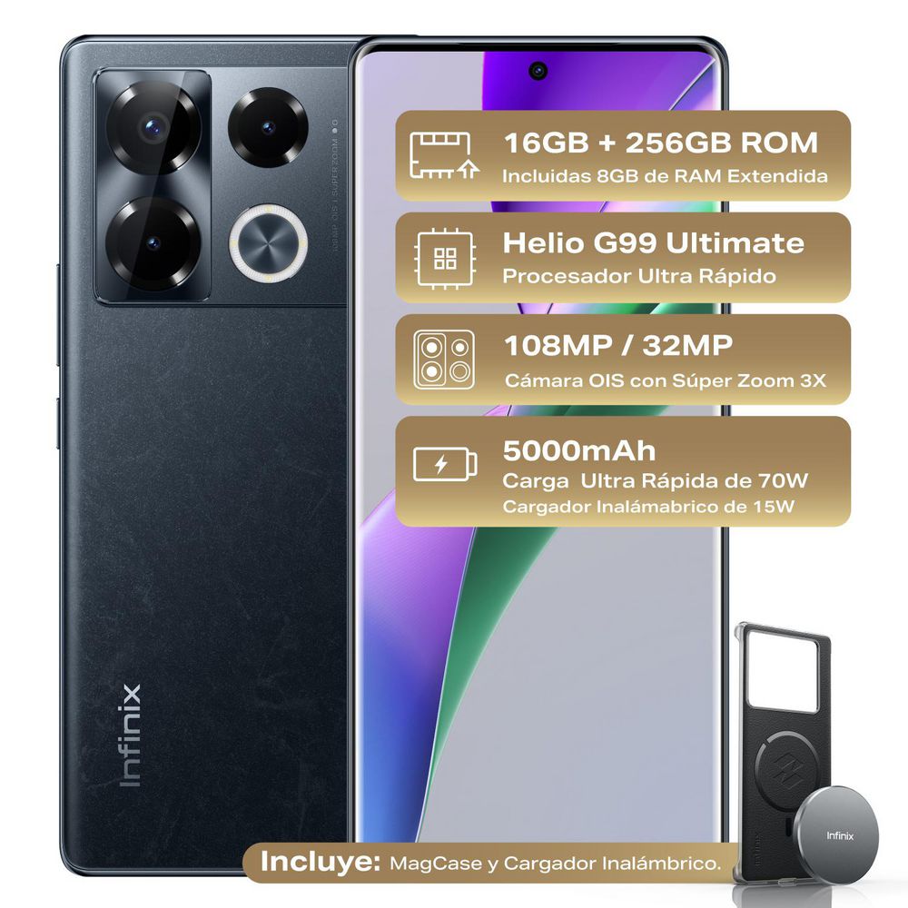 Celular INFINIX NOTE 40 PRO 256 GB 8 GB RAM Negro img #1