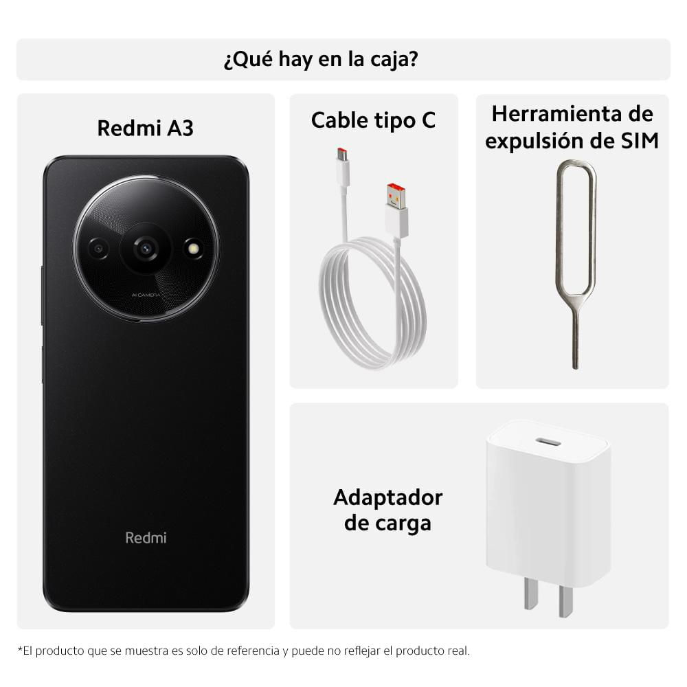 Celular XIAOMI Redmi A3 128 GB 4 GB RAM Negro img #3