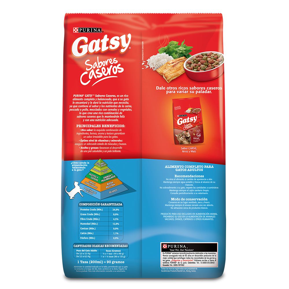 Alimento PURINA GATSY Gato Pescado , Arroz Y Espinaca (1500  gr) img #3