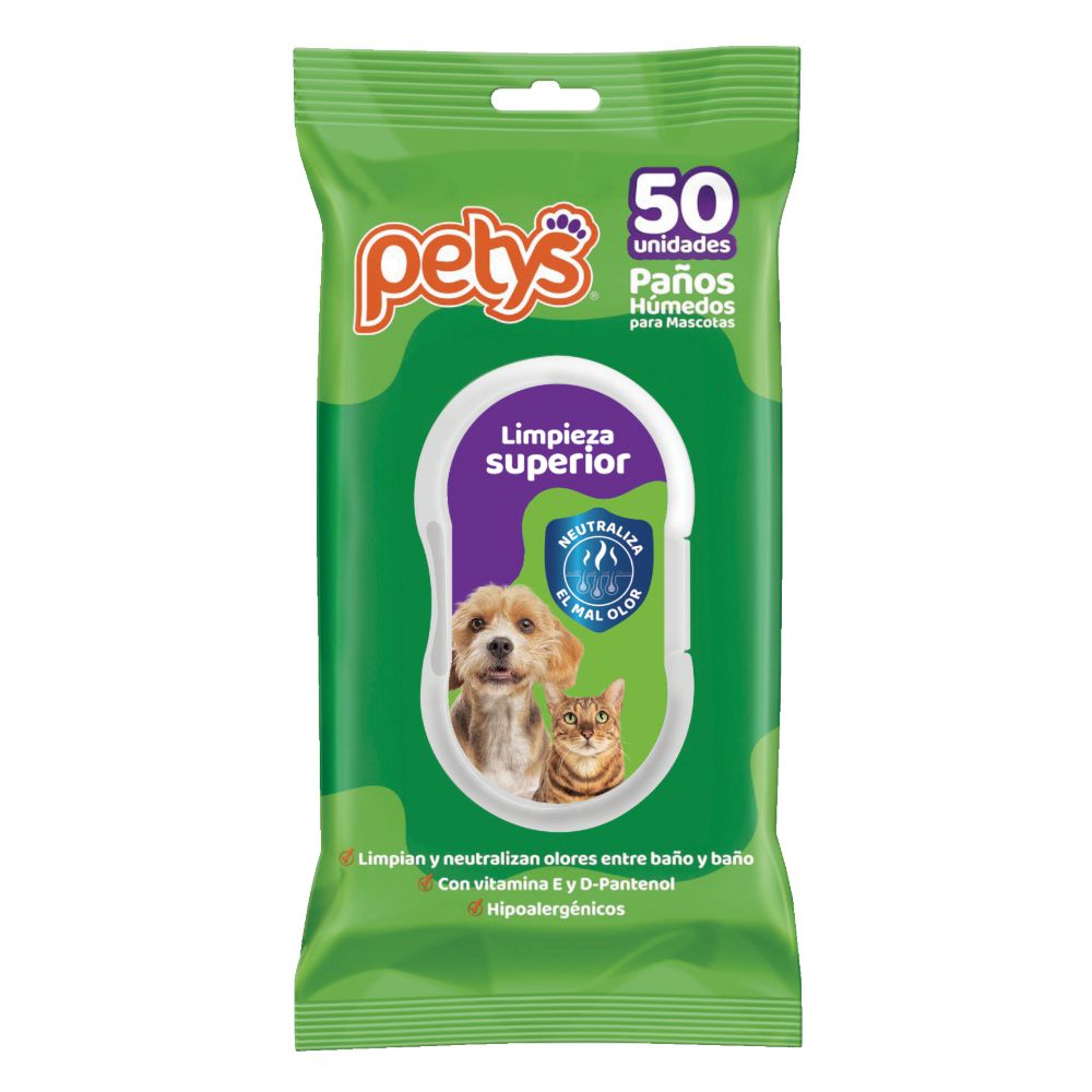 Pañitos húmedos PETYS limpieza superior (50  und) img #1