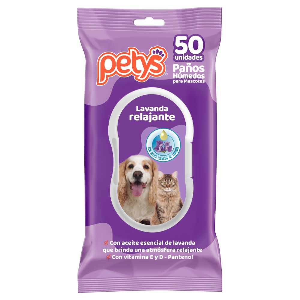 Pañitos húmedos PETYS lavanda (50  UNIDAD) img #1