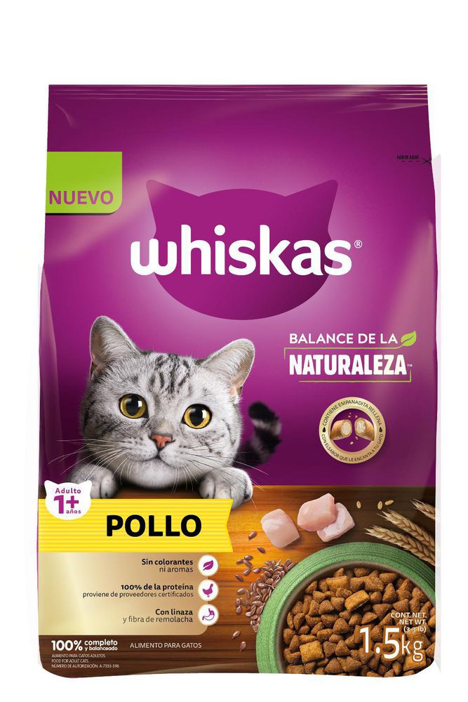 Alimento WHISKAS Seco Gato Adultos Pollo (1500  gr) img #2