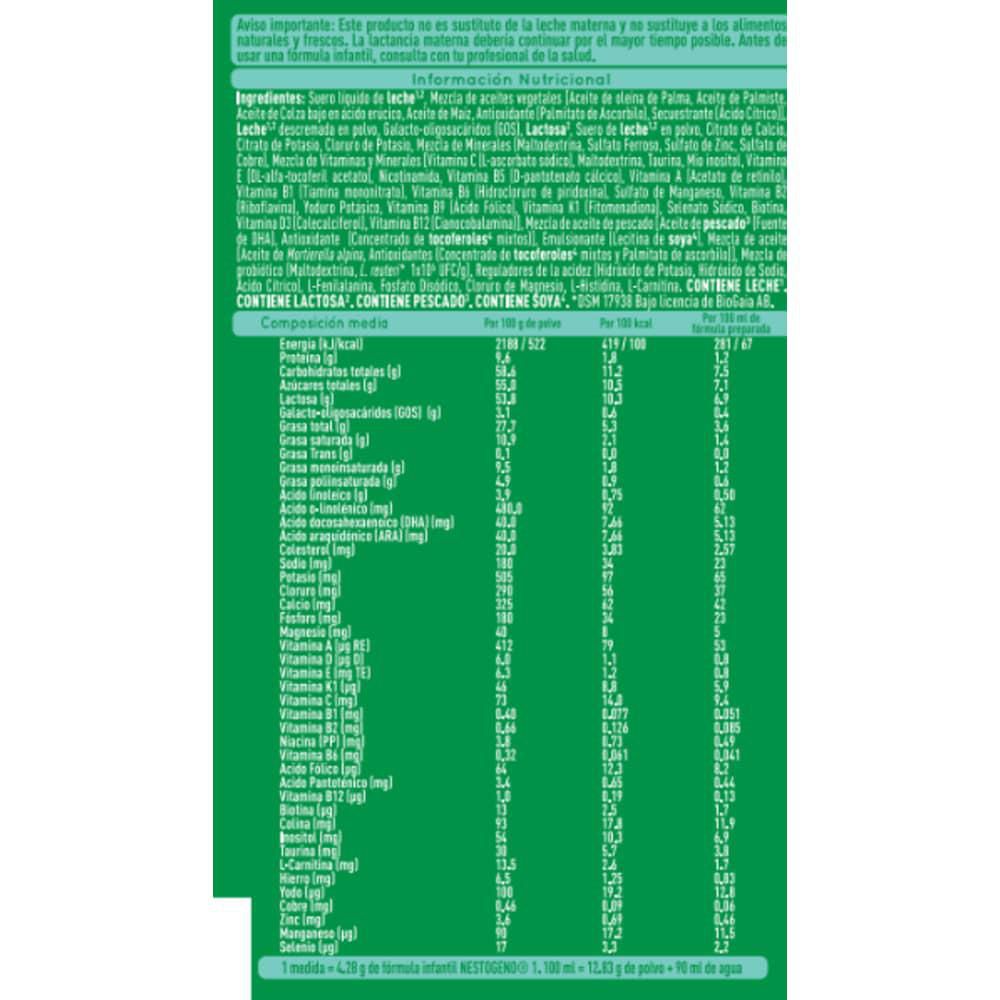 Fórmula infantil NESTOGENO etapa 1 lata (800  gr) img #4