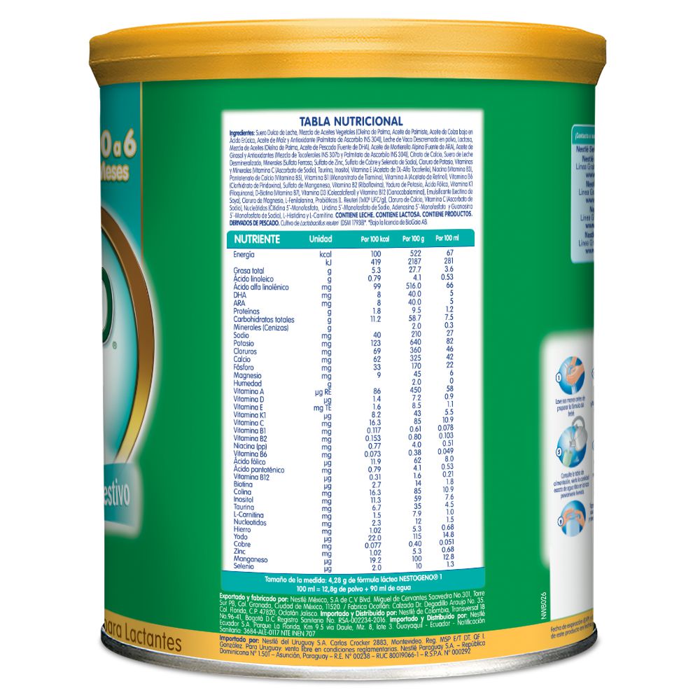 Fórmula infantil NESTOGENO etapa 1 lata (800  gr) img #9