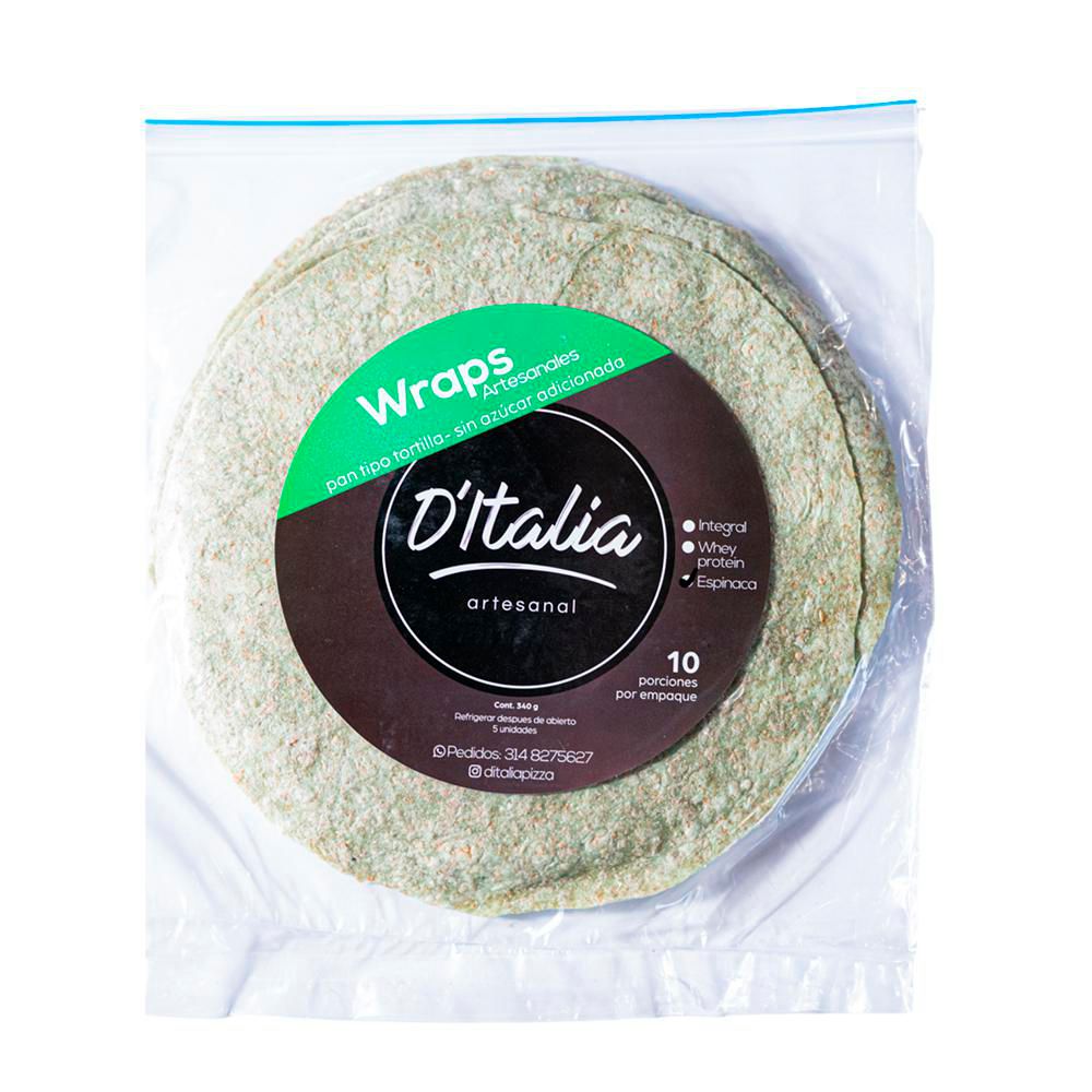 WRAPS TORTILLA ESPINACA D ITALIA 340  gr img #1