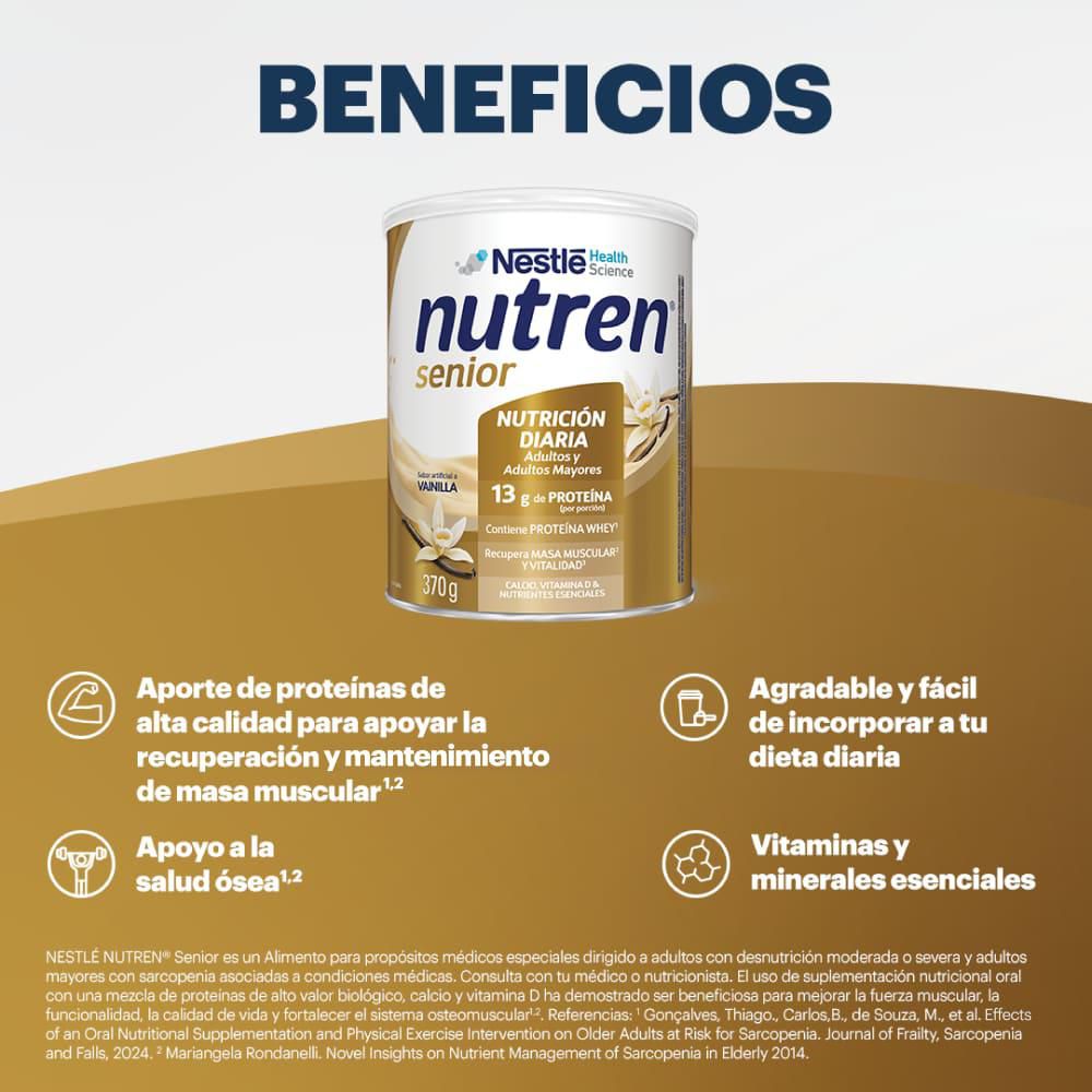 Complemento nutricional NESTLÉ HEALTH SCIENCE NUTREN senior vainilla en polvo (370  gr) img #7