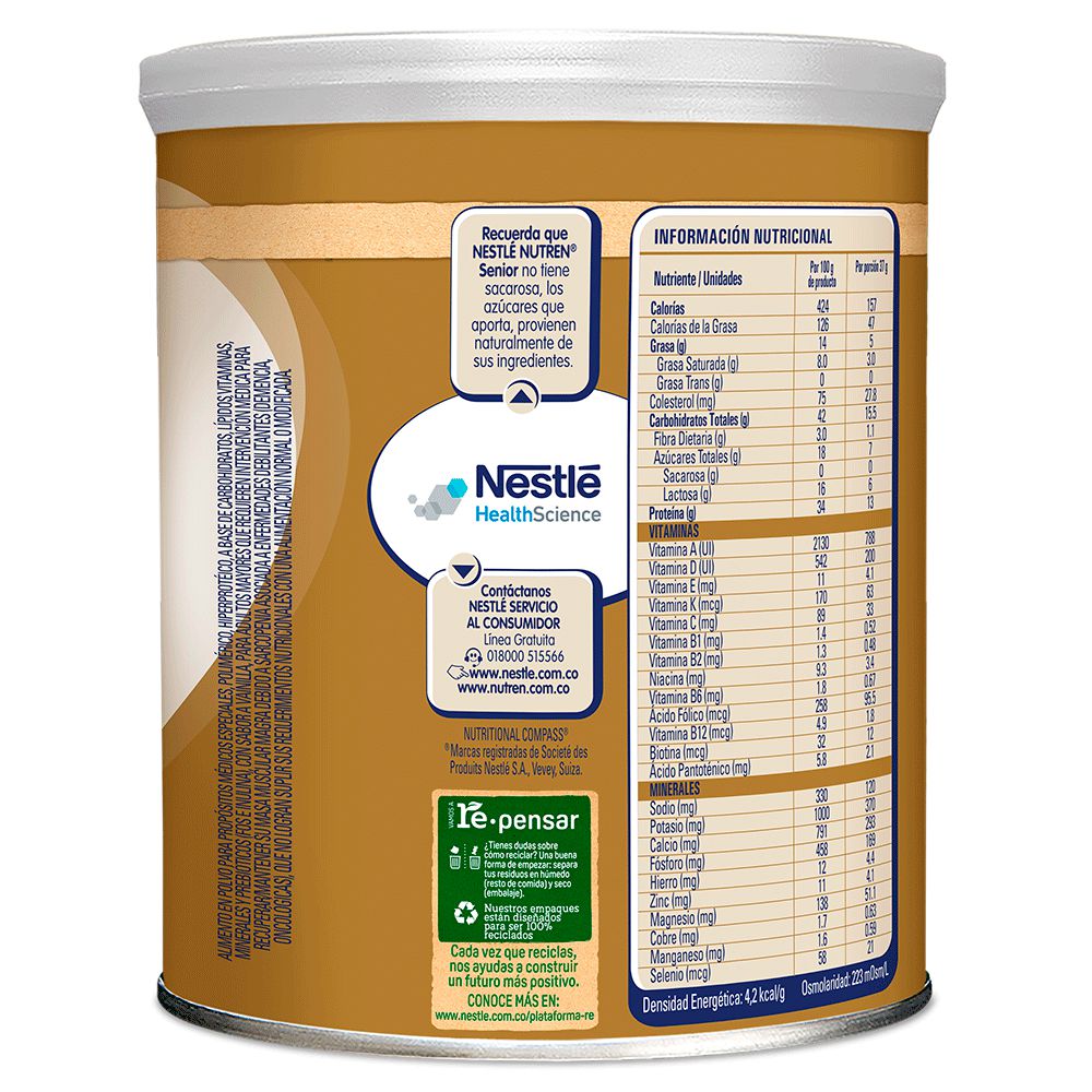Complemento nutricional NESTLÉ HEALTH SCIENCE NUTREN senior vainilla en polvo (370  gr) img #9