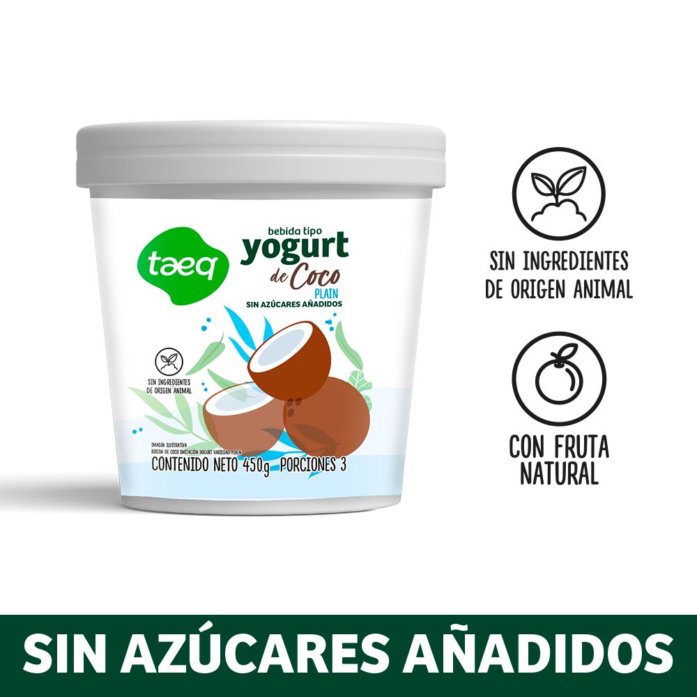 Yogurt TAEQ a base de coco natural (450  gr) img #1
