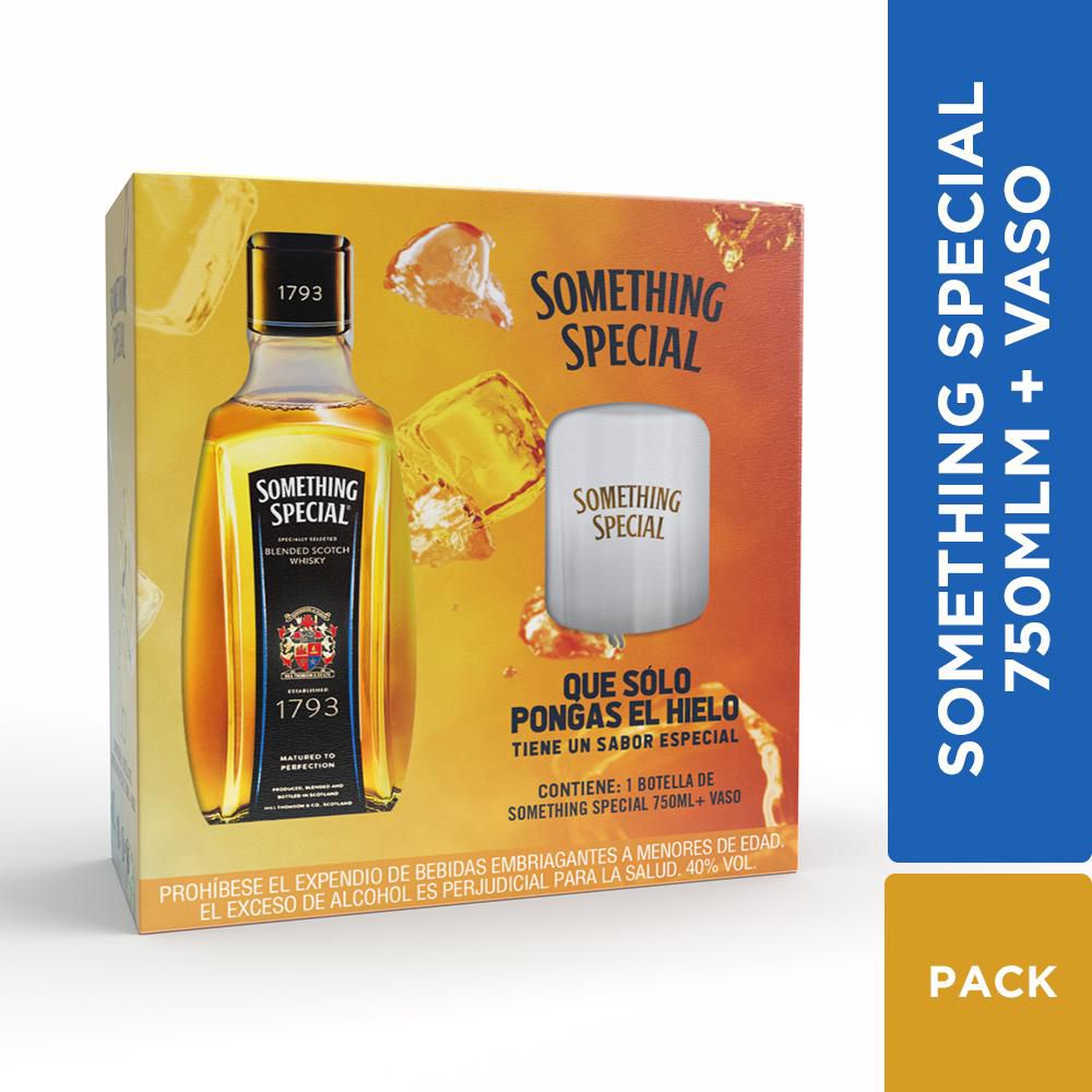 Whisky SOMETHING Blended Scotch + 1 vasos regalo  (750  ml) img #2