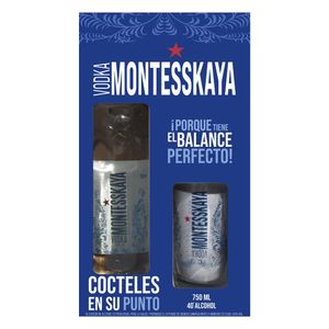 Vodka MONTESSKAYA estuche gratis vaso (750 ml)
