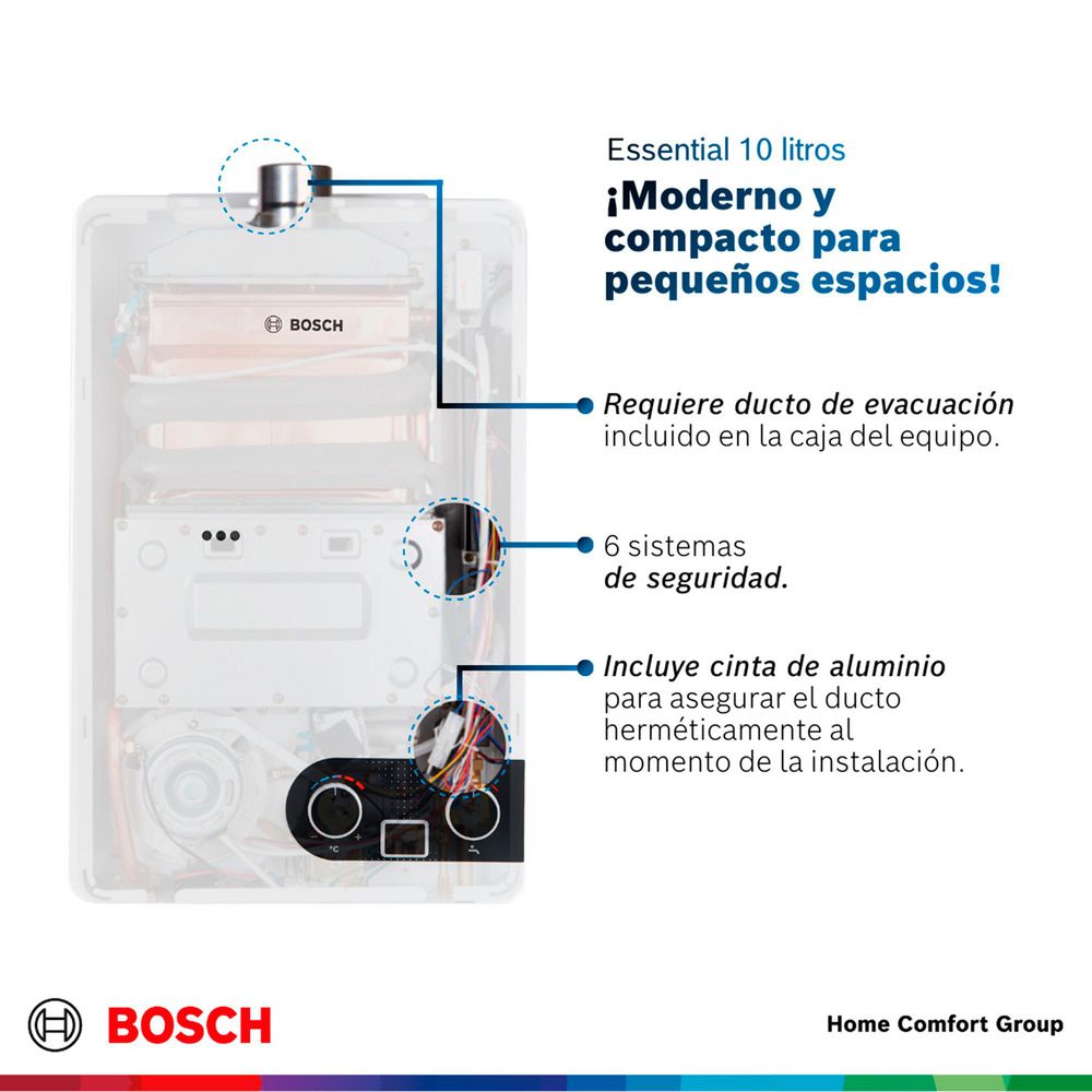 Calentador de agua 10 litros Tiro Forzado GN BOSCH 873611002 img #3