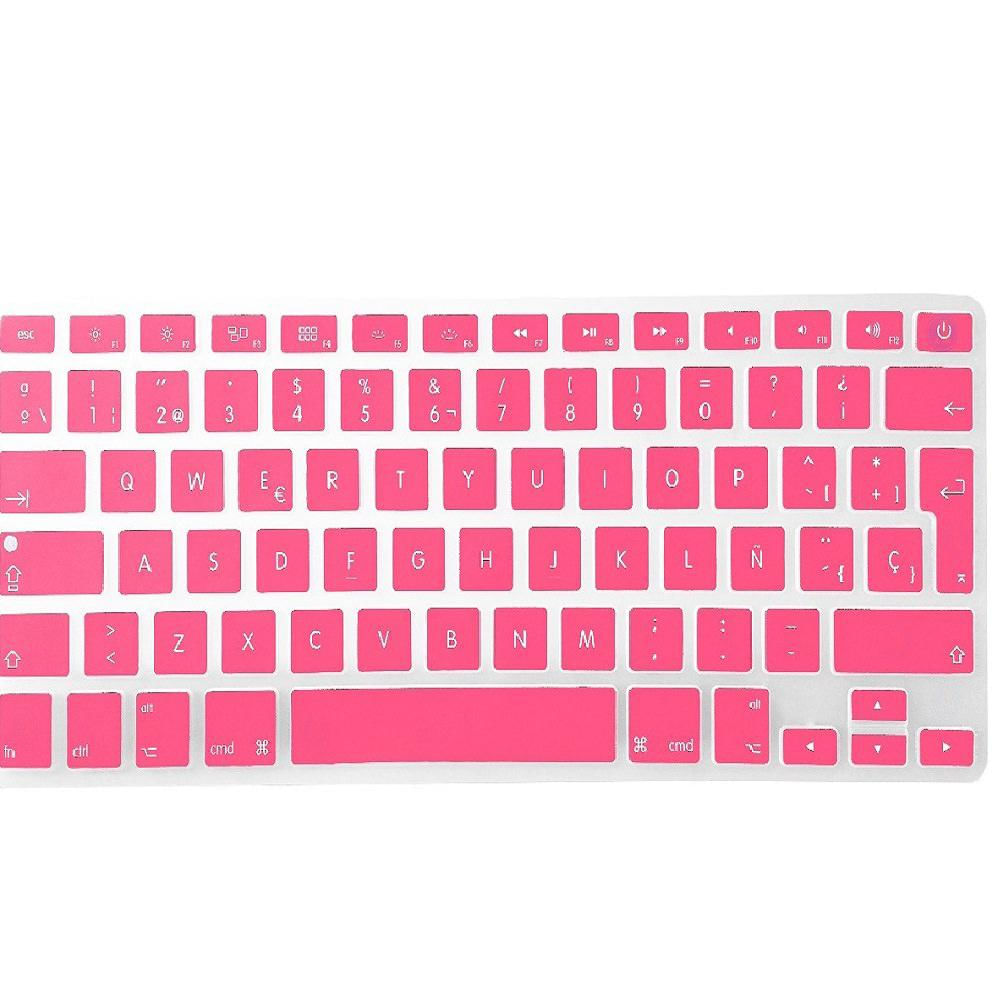 Protector De Teclado Macbook Air - Pro 13 Español Fucsia img #1