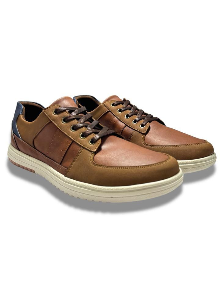 Tenis TENIS CASUAL MIEL CON NAVY CUSTER img #1