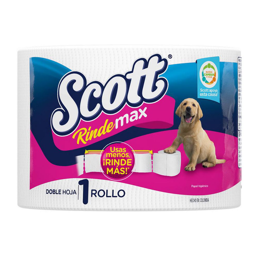 Papel higiénico SCOTT rollo doble hoja rindemax (24.3  mts) img #2