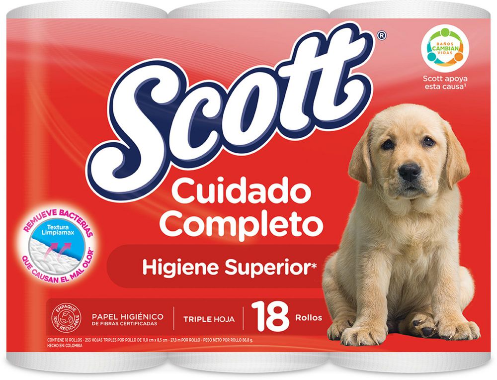 Papel higiénico SCOTT cuidado completo x18 rollos (500.4  mts) img #2