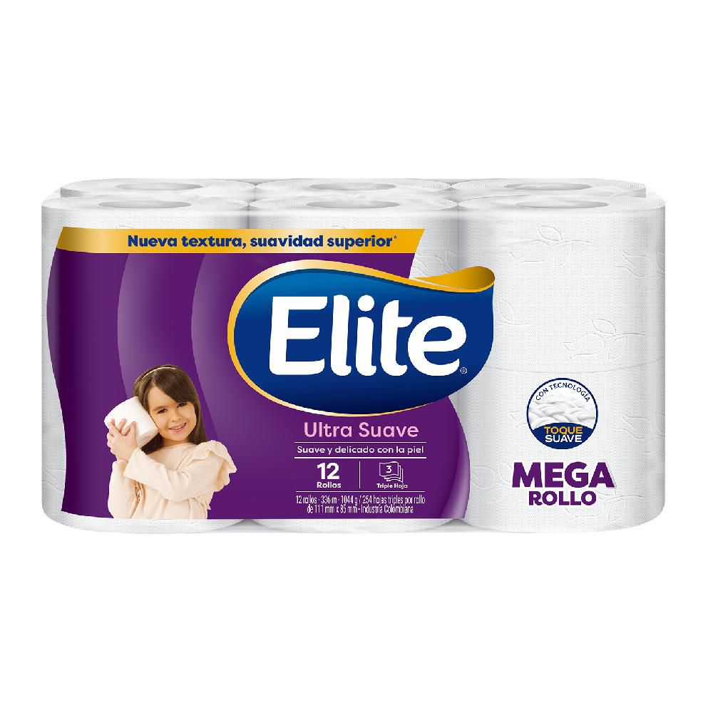 Papel higiénico ELITE ultrasuave mega rollo (12  UNIDAD) img #1