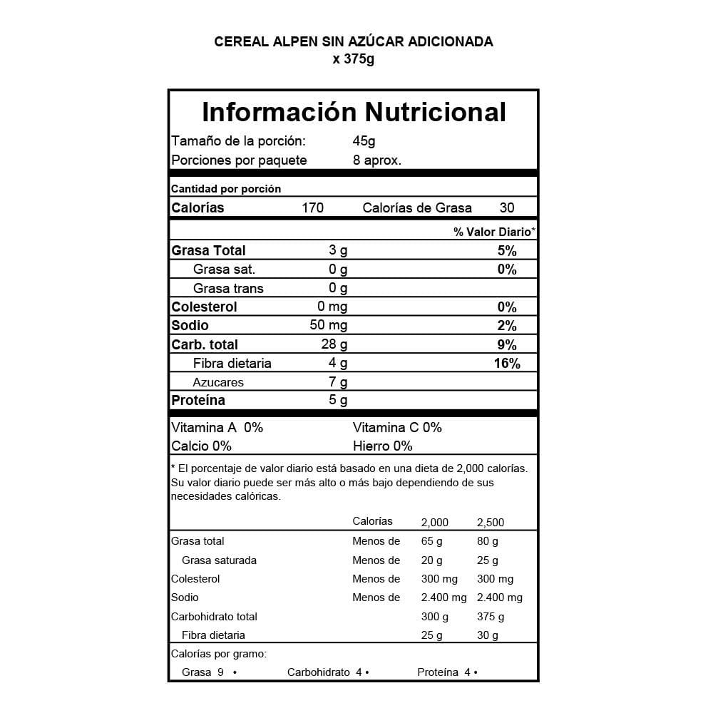 Cereal ALPEN estilo muesli sin azúcar (560  gr) img #3