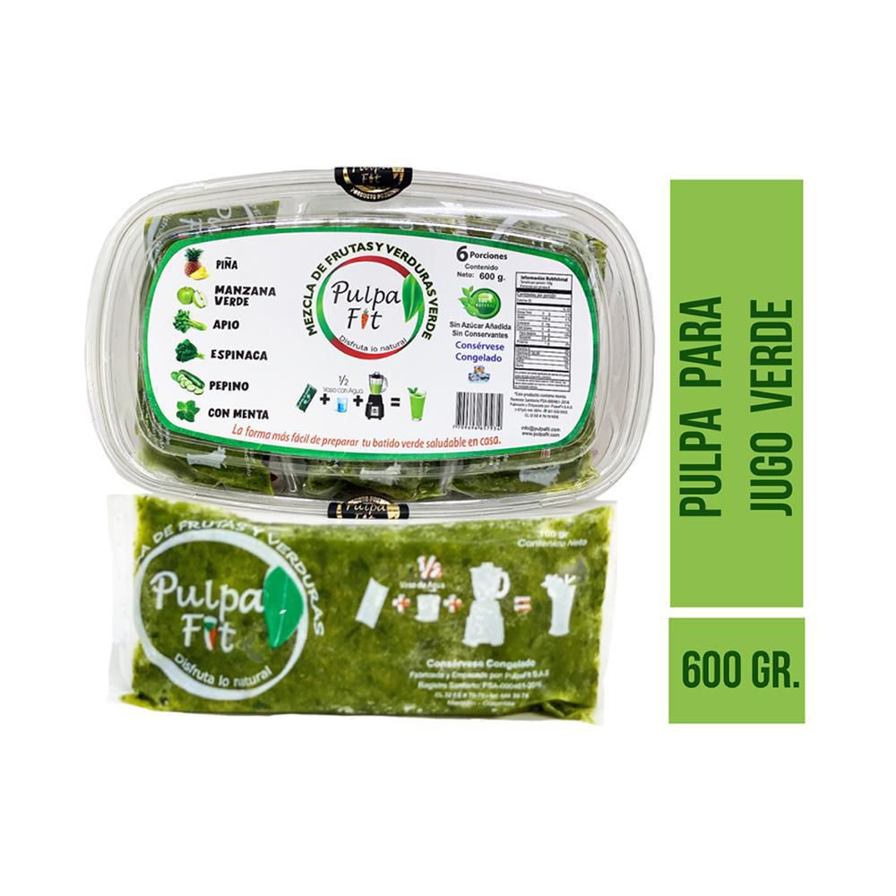 MEZCLA FRUTAS VERDURAS VERDES PULPAFIT 600  gr img #1