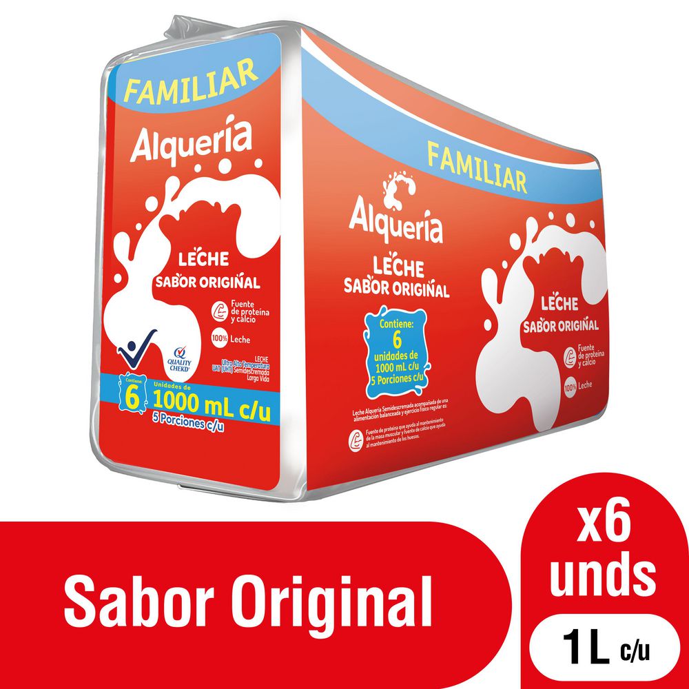 Leche sabor original ALQUERIA pack x 6 unds (6000  ml) img #1