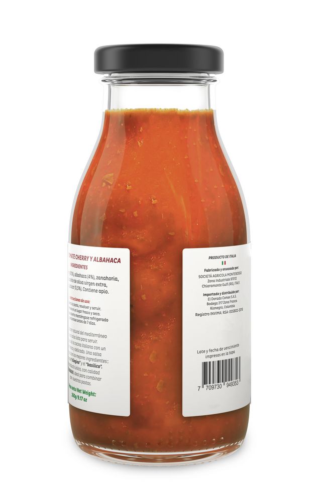 Salsa de tomate cherry PASTAS EL DORADO con albahaca (260  gr) img #2