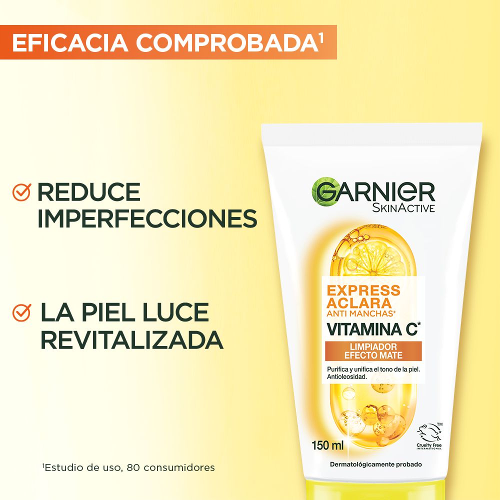 Gel limpiador GARNIER SKIN ACTIVE express aclara vitamina C (150  ml) img #6