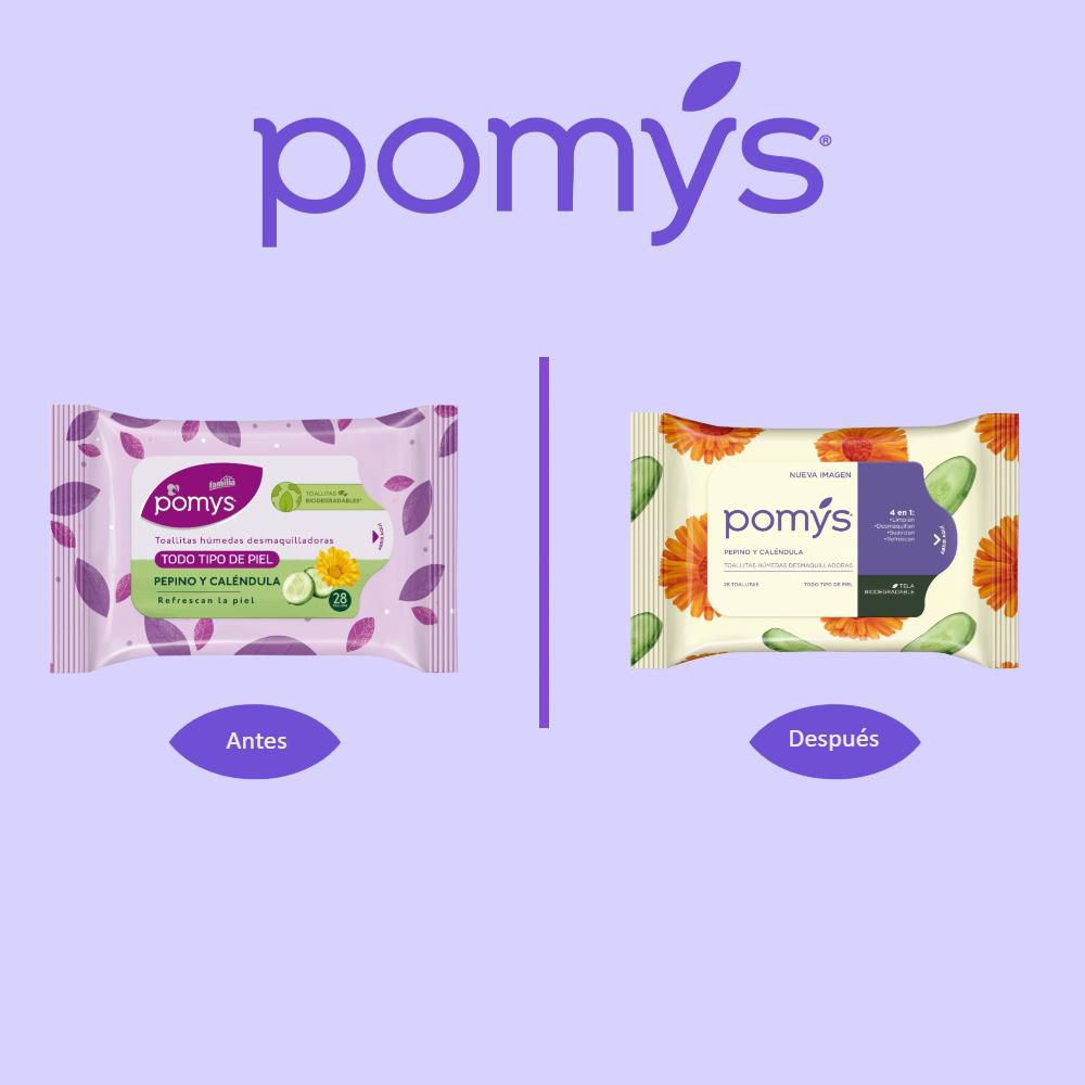 Toallitas desmaquillantes POMYS pepino y caléndula (28  und) img #2