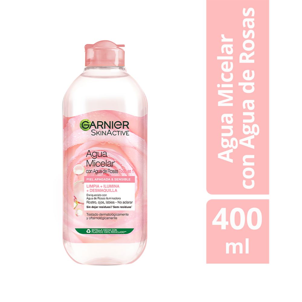 Agua micelar GARNIER SKIN ACTIVE con agua de rosas (400  ml) img #1