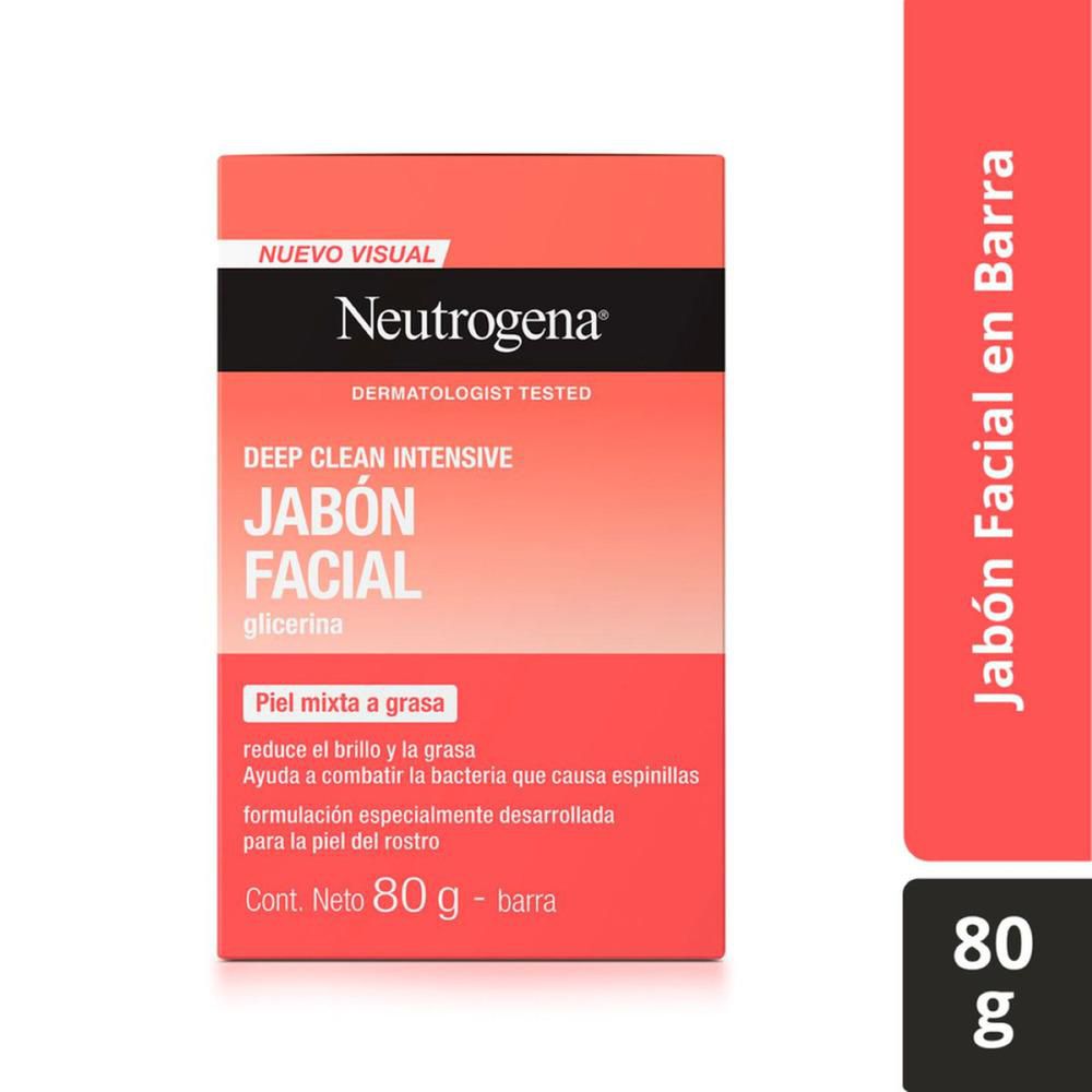 Jabón facial NEUTROGENA piel mixta a grasa (80  gr) img #1