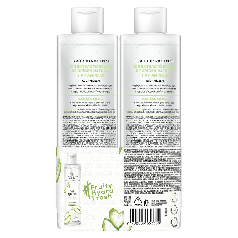 Agua micelar PONDS fruity hydra fresh (600  ml) img #3