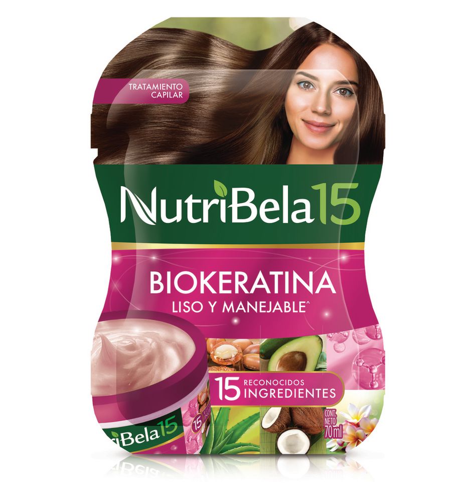 Tratamiento capilar NUTRIBELA biokeratina liso y manejable (70  ml) img #1
