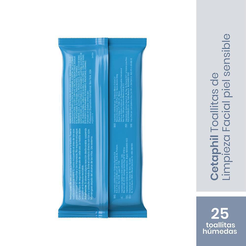 Toallitas faciales CETAPHIL piel sensible (25  und) img #2