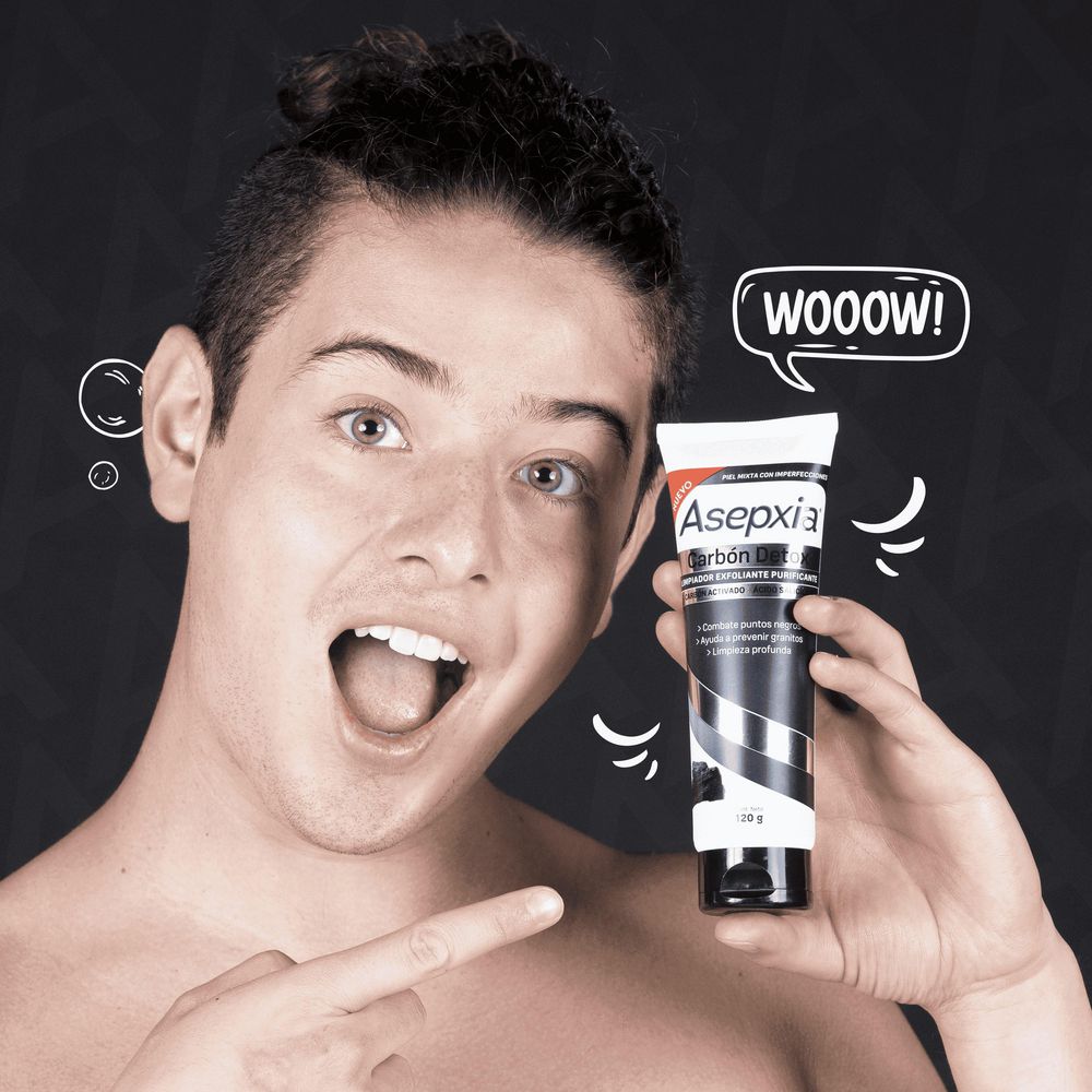 Limpiador facial ASEPXIA exfoliante carbón detox (120  gr) img #5