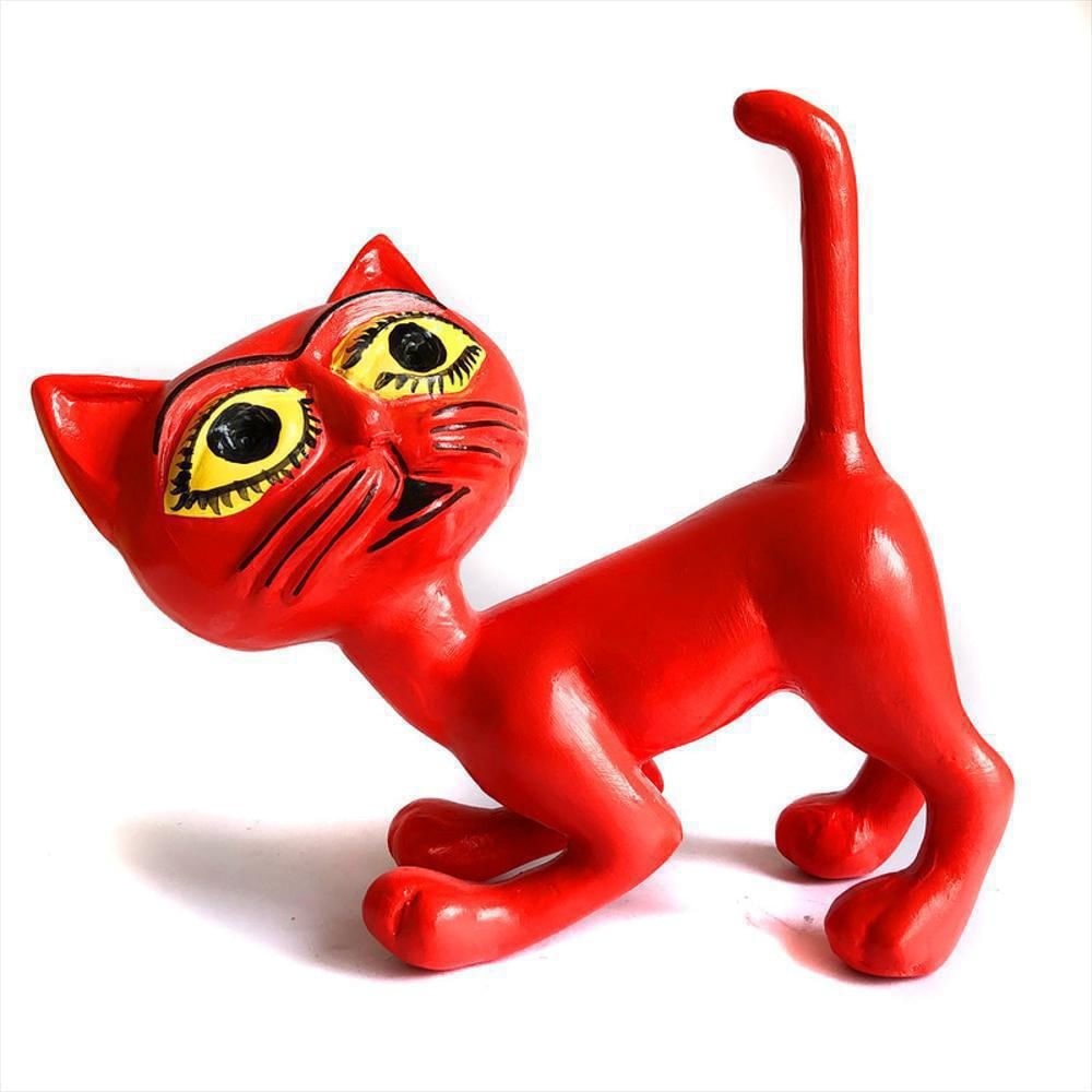 Figura Decorativa Gato Rojo. Egg Productos De Paz. img #1