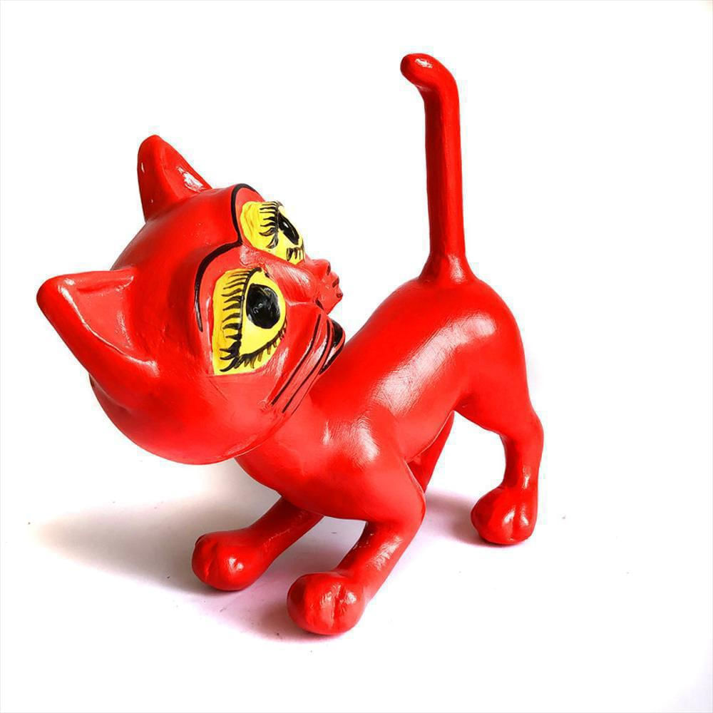 Figura Decorativa Gato Rojo. Egg Productos De Paz. img #2